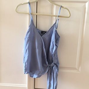 Spaghetti strap, tie front tank